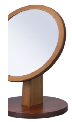 10" Brown Round Framed Makeup Shaving Tabletop Mirror-1
