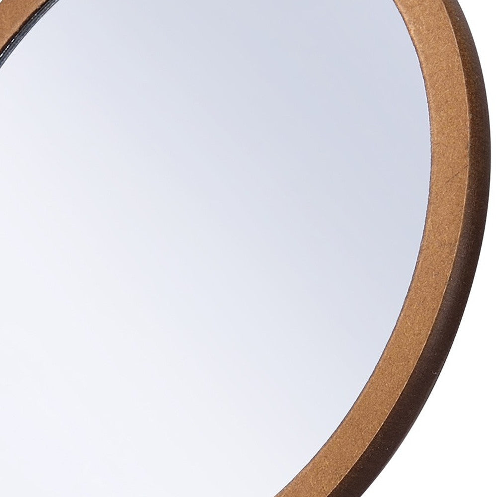 10" Brown Round Framed Makeup Shaving Tabletop Mirror-2