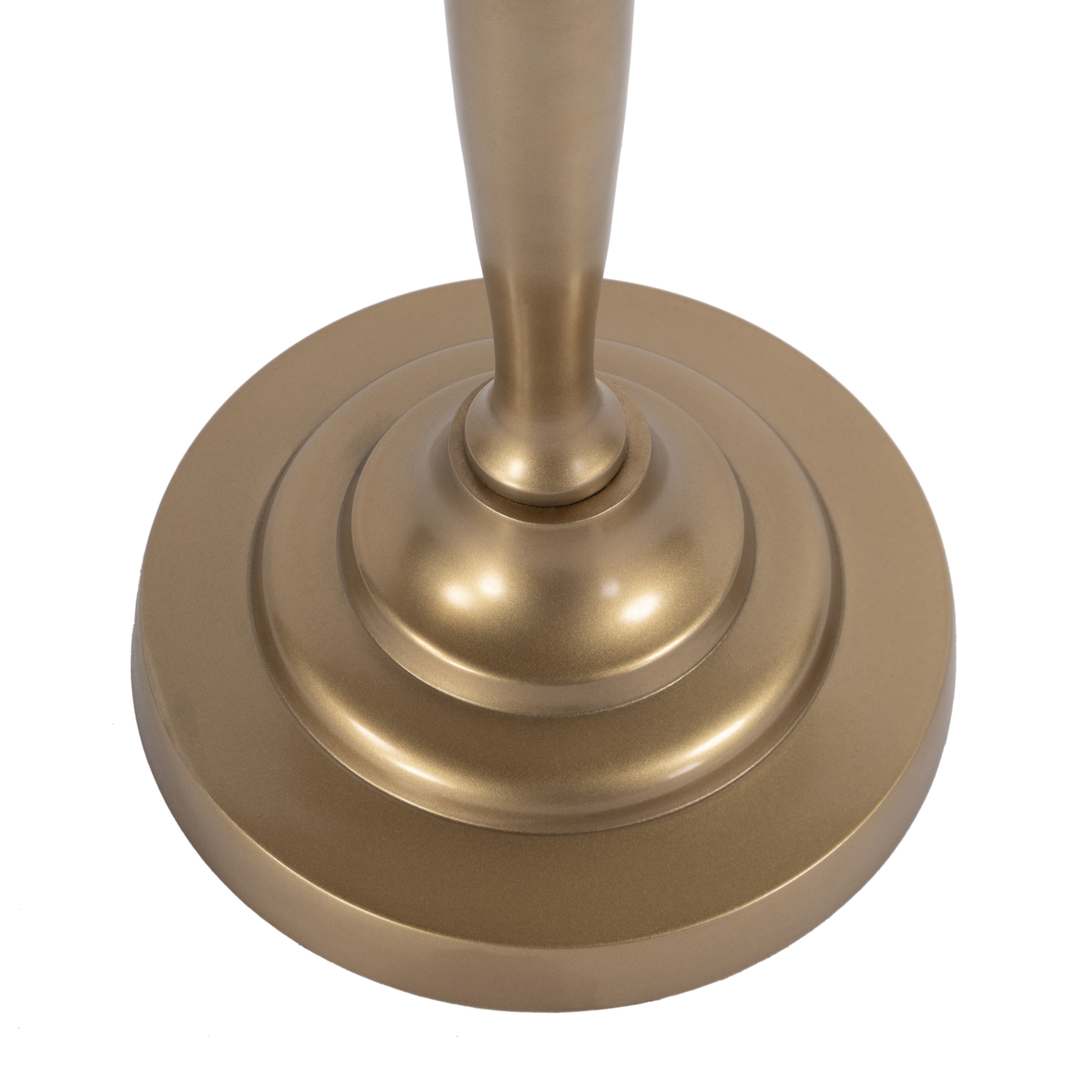 22" Gold Distressed Aluminum Round Pedestal End Table